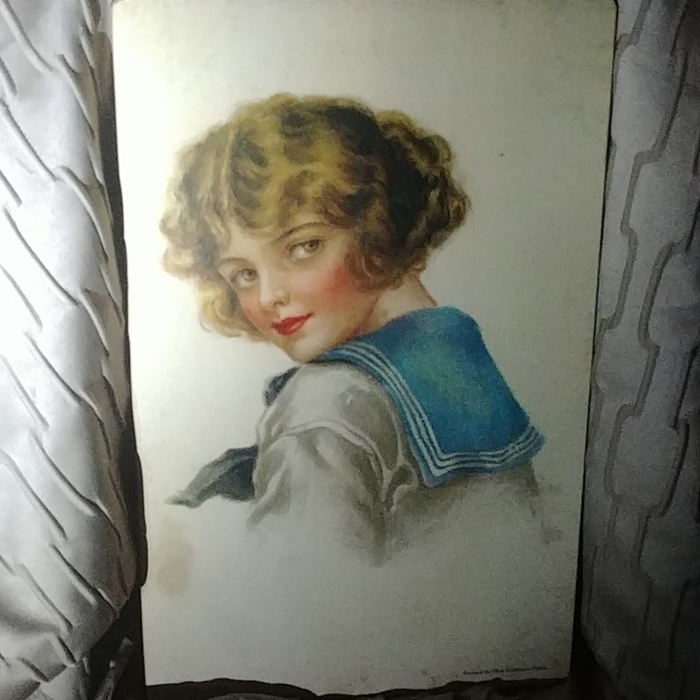 Vintage Moonlight & Roses Vintage Wall Art Woman